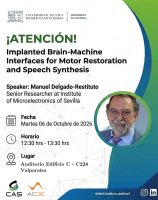 Departamento de Electrónica USM invita a charla sobre interfaces cerebro-máquina implantables.